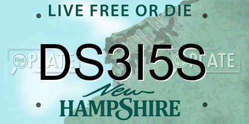 DS3I5S New Hampshire License Plate