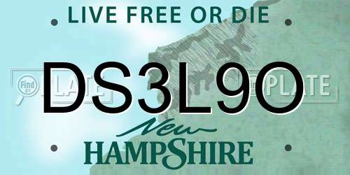 DS3L9O New Hampshire License Plate