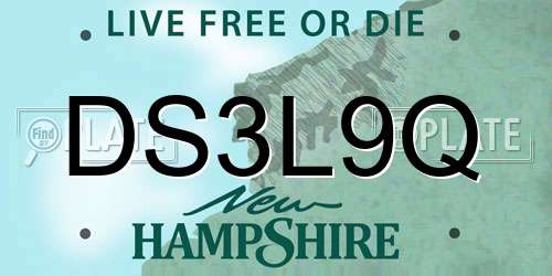 DS3L9Q New Hampshire License Plate
