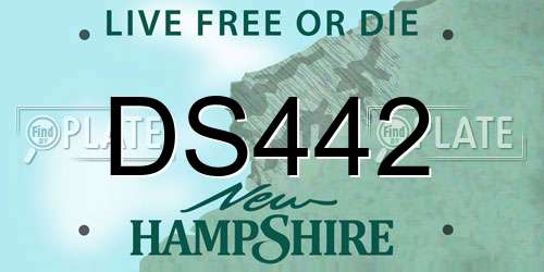 DS442 New Hampshire License Plate