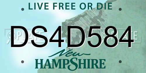 DS4D584 New Hampshire License Plate