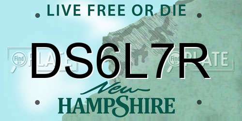 DS6L7R New Hampshire License Plate
