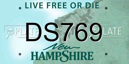 DS769 New Hampshire License Plate