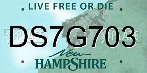 DS7G703 New Hampshire License Plate