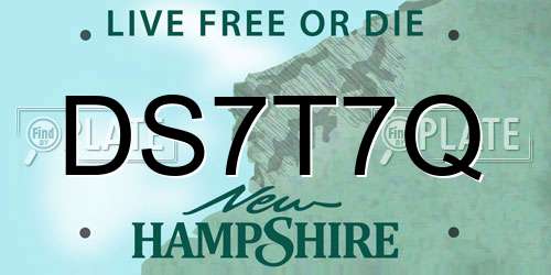 DS7T7Q New Hampshire License Plate