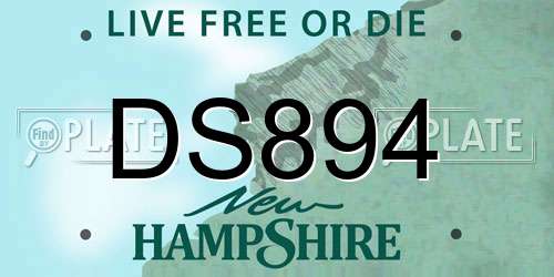 DS894 New Hampshire License Plate