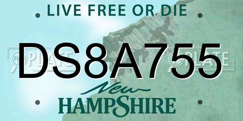 DS8A755 New Hampshire License Plate