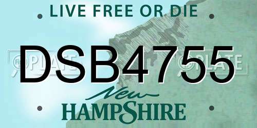 DSB4755 New Hampshire License Plate