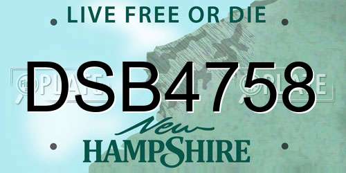 DSB4758 New Hampshire License Plate