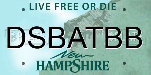 DSBATBB New Hampshire License Plate