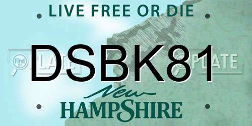 DSBK81 New Hampshire License Plate