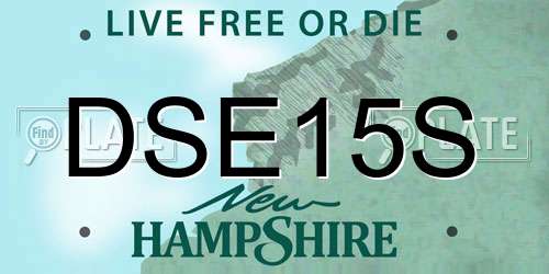 DSE15S New Hampshire License Plate