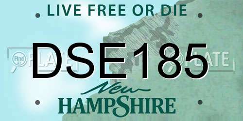 DSE185 New Hampshire License Plate