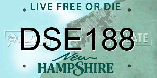 DSE188 New Hampshire License Plate