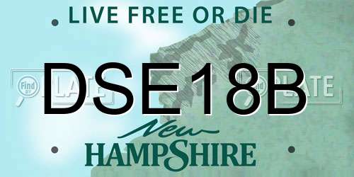 DSE18B New Hampshire License Plate