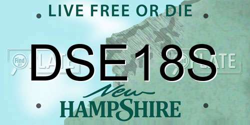 DSE18S New Hampshire License Plate