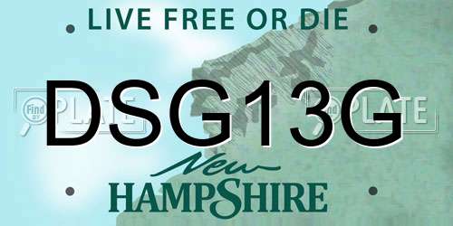 DSG13G New Hampshire License Plate