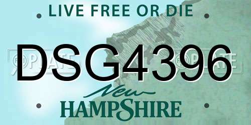 DSG4396 New Hampshire License Plate