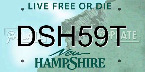 DSH59T New Hampshire License Plate