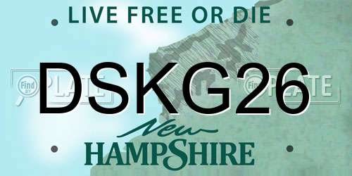 DSKG26 New Hampshire License Plate
