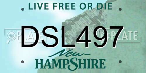 DSL497 New Hampshire License Plate
