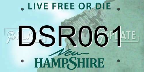 DSR061 New Hampshire License Plate