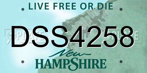 DSS4258 New Hampshire License Plate