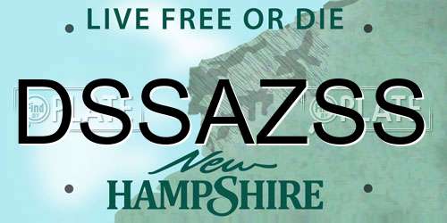 DSSAZSS New Hampshire License Plate