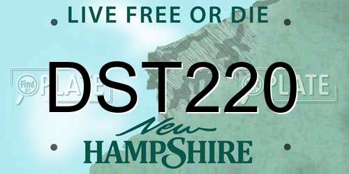 DST220 New Hampshire License Plate