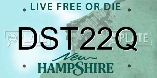 DST22Q New Hampshire License Plate