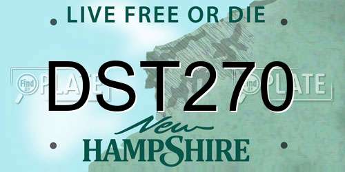 DST270 New Hampshire License Plate
