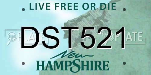 DST521 New Hampshire License Plate