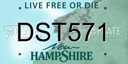 DST571 New Hampshire License Plate