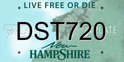 DST720 New Hampshire License Plate