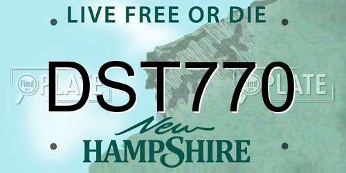 DST770 New Hampshire License Plate