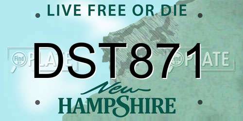 DST871 New Hampshire License Plate