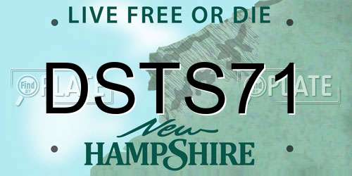 DSTS71 New Hampshire License Plate