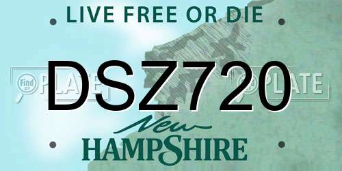 DSZ720 New Hampshire License Plate