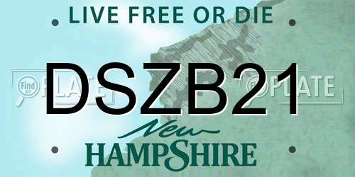 DSZB21 New Hampshire License Plate