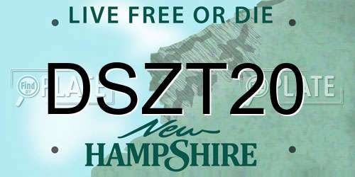 DSZT20 New Hampshire License Plate