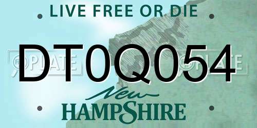 DT0Q054 New Hampshire License Plate
