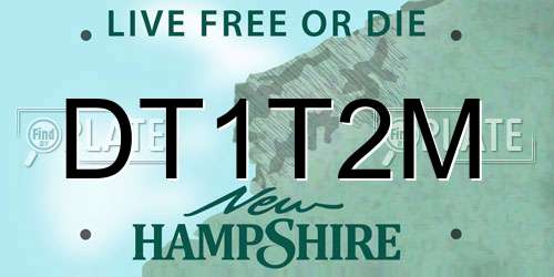 DT1T2M New Hampshire License Plate
