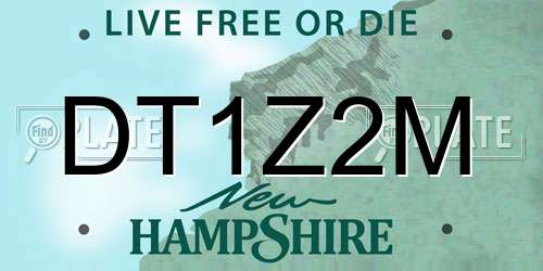 DT1Z2M New Hampshire License Plate