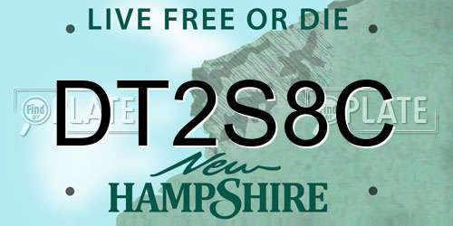 DT2S8C New Hampshire License Plate