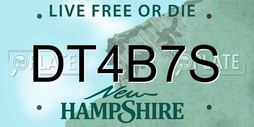 DT4B7S New Hampshire License Plate