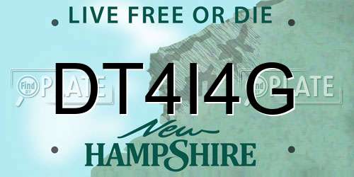 DT4I4G New Hampshire License Plate