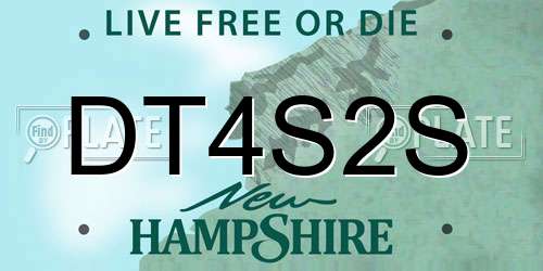 DT4S2S New Hampshire License Plate