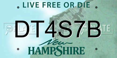 DT4S7B New Hampshire License Plate