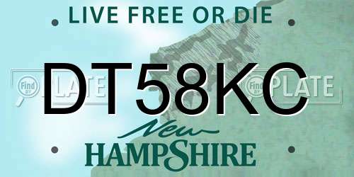 DT58KC New Hampshire License Plate