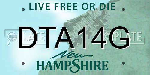 DTA14G New Hampshire License Plate